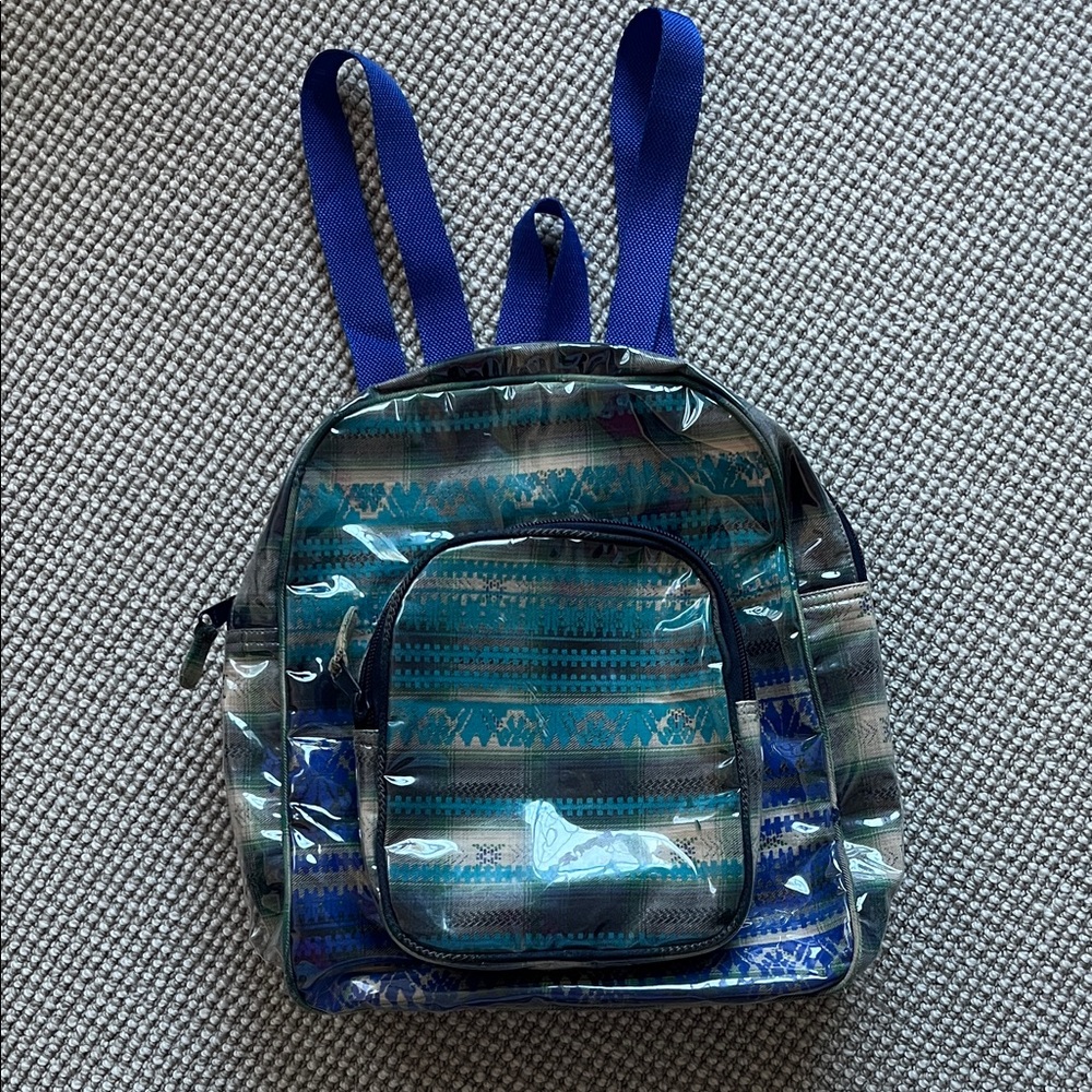 Roller Rabbit Little Kid Blue/Green Patterned Lenny Backpack